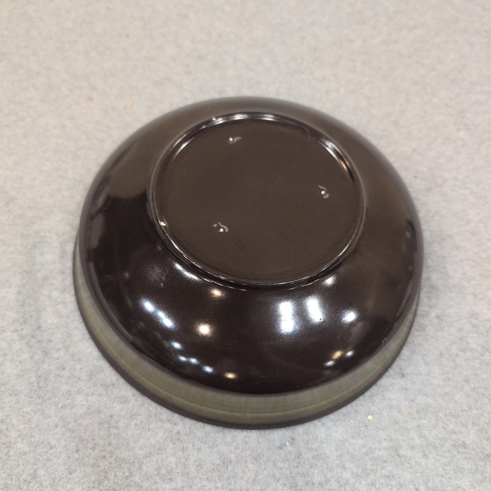 Franciscan Brown Glazed Ceramic Bowl with Green Band Mid Century Modern - Picture 6 of 8